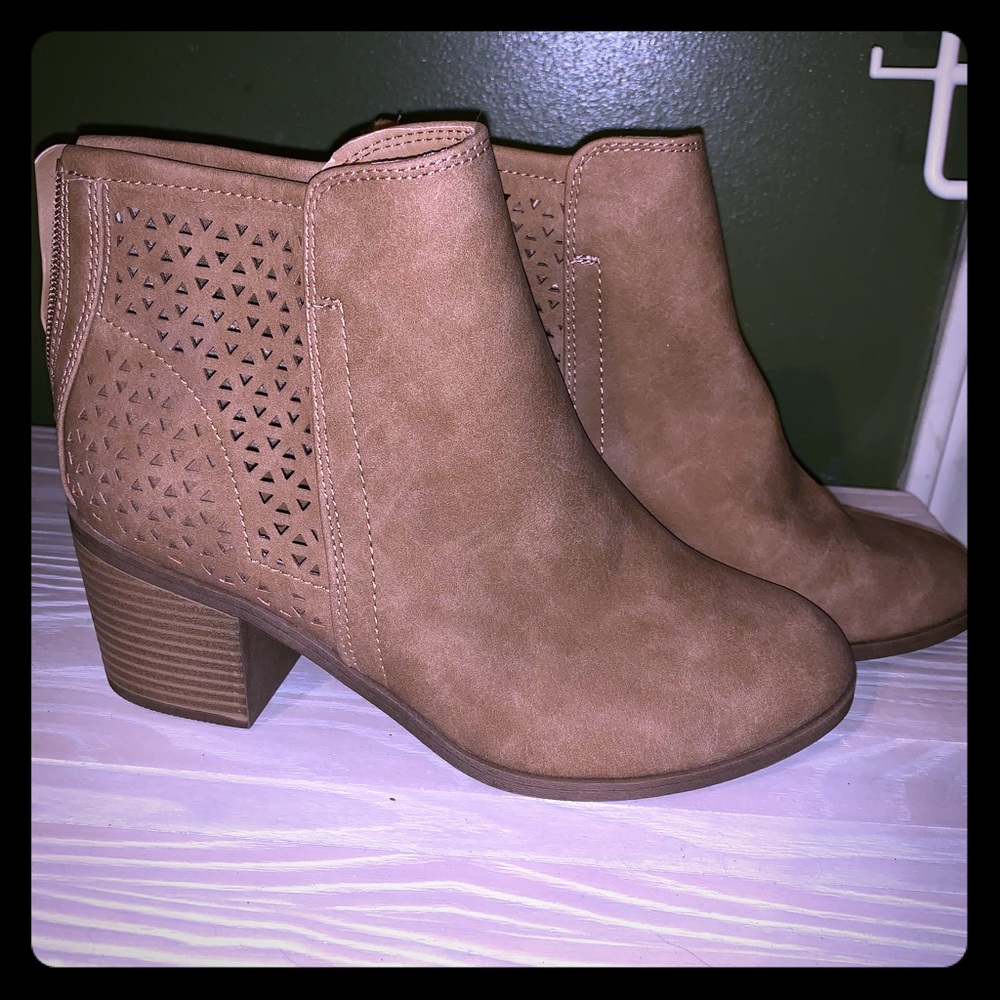 Brown booties.